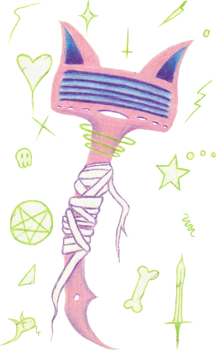 Kitty Razor. Colored Pencil.